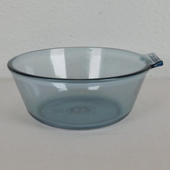 Pyrex Flameware Light Blue Glass Open Saucepan 1 Quart F-F 832-B NO HANDLE FLAW - Picture 3 of 8